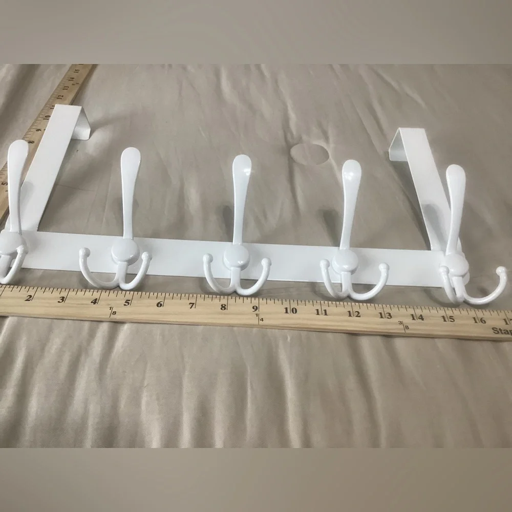 White Over-the-Door Hook Rack